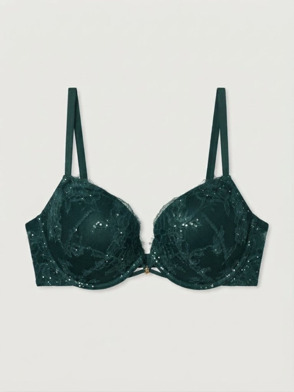 New! Victoria’s Secret Forest Green Lace Padded Push Up Bra 34DDD 34928